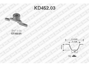 SNR KD452.03 paskirstymo diržo komplektas 
 Techninės priežiūros dalys -> Papildomas remontas
6145027