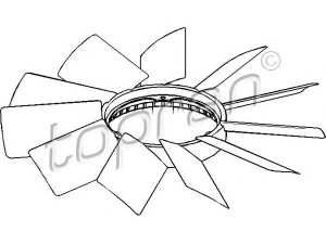 TOPRAN 500 901 ventiliatoriaus ratas, variklio aušinimas 
 Aušinimo sistema -> Radiatoriaus ventiliatorius
1 712 110, 1 712 847, 1152 1 712 110