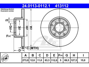 ATE 24.0113-0112.1 stabdžių diskas 
 Stabdžių sistema -> Diskinis stabdys -> Stabdžių diskas
115 420 01 72, 115 421 11 12