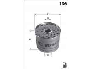 MECAFILTER G03 kuro filtras 
 Degalų tiekimo sistema -> Kuro filtras/korpusas
4531054, 440031106, 440043410, 276217542