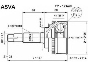 ASVA TY-17A48 jungčių komplektas, kardaninis velenas 
 Ratų pavara -> Sujungimai/komplektas
43410-33040, 43410-33070, 43410-33120