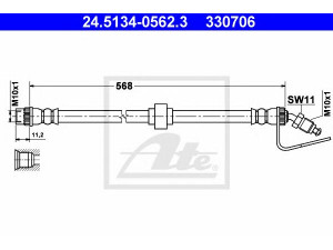 ATE 24.5134-0562.3 stabdžių žarnelė 
 Stabdžių sistema -> Stabdžių žarnelės
45 00 131, 9160431, 77 00 302 379