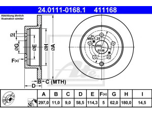 ATE 24.0111-0168.1 stabdžių diskas 
 Stabdžių sistema -> Diskinis stabdys -> Stabdžių diskas
42431-0F020