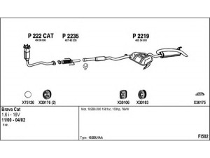 FENNO FI502 išmetimo sistema 
 Išmetimo sistema -> Išmetimo sistema, visa