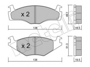 METELLI 22-0045-1 stabdžių trinkelių rinkinys, diskinis stabdys 
 Techninės priežiūros dalys -> Papildomas remontas