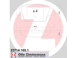 ZIMMERMANN 23714.165.1 stabdžių trinkelių rinkinys, diskinis stabdys 
 Techninės priežiūros dalys -> Papildomas remontas
77362271, 77362768, 77363518, 77364590