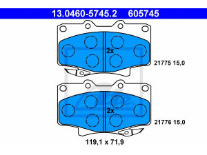 ATE 13.0460-5745.2 stabdžių trinkelių rinkinys, diskinis stabdys 
 Techninės priežiūros dalys -> Papildomas remontas
04465-60020, 04491-60160, 04491-60180