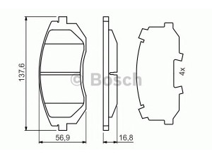 BOSCH 0 986 494 653 stabdžių trinkelių rinkinys, diskinis stabdys 
 Techninės priežiūros dalys -> Papildomas remontas
26296FE081, 26296 AG020, 26296 AG040