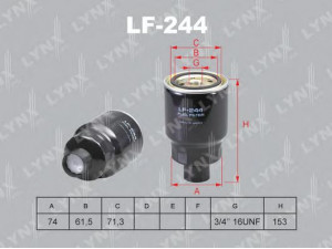LYNXauto LF-244 kuro filtras 
 Techninės priežiūros dalys -> Papildomas remontas
16400-BN303, 16403-7F400, 16403-7F401