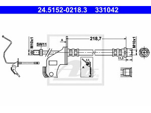 ATE 24.5152-0218.3 stabdžių žarnelė 
 Stabdžių sistema -> Stabdžių žarnelės
13116133, 13334947, 5 62 178, 55 62 249