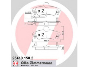 ZIMMERMANN 23410.150.2 stabdžių trinkelių rinkinys, diskinis stabdys 
 Techninės priežiūros dalys -> Papildomas remontas
1 129 986, 1 204 852, XS7J2M008BA