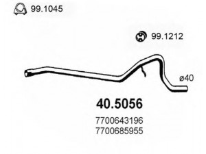 ASSO 40.5056 išleidimo kolektorius 
 Išmetimo sistema -> Išmetimo vamzdžiai
7700643196, 7700685955