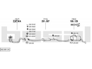 BOSAL 062.981.04 išmetimo sistema 
 Išmetimo sistema -> Išmetimo sistema, visa