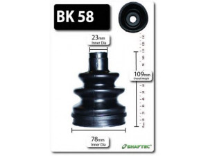 SHAFTEC BK58 gofruotoji membrana, kardaninis velenas 
 Ratų pavara -> Gofruotoji membrana
