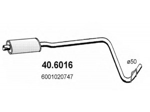 ASSO 40.6016 vidurinis duslintuvas 
 Išmetimo sistema -> Duslintuvas
6001020747, 7700436452