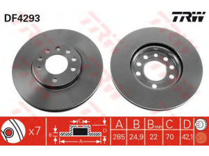 TRW DF4293 stabdžių diskas 
 Dviratė transporto priemonės -> Stabdžių sistema -> Stabdžių diskai / priedai
46836491, 468364910, 46844071, 51819733