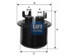 UFI 31.534.00 kuro filtras 
 Techninės priežiūros dalys -> Papildomas remontas
25121594, 16010-SF0-670, 16010-SF0-672