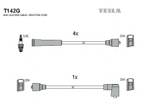 TESLA T142G uždegimo laido komplektas