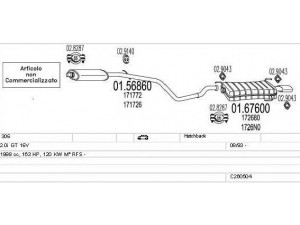 MTS C260504007950 išmetimo sistema 
 Išmetimo sistema -> Išmetimo sistema, visa