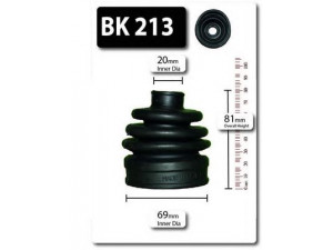 SHAFTEC BK213 gofruotoji membrana, kardaninis velenas 
 Ratų pavara -> Gofruotoji membrana