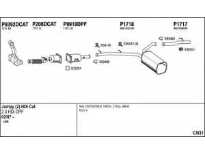 FENNO CI831 išmetimo sistema 
 Išmetimo sistema -> Išmetimo sistema, visa