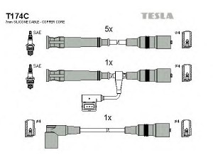 TESLA T174C uždegimo laido komplektas 
 Kibirkšties / kaitinamasis uždegimas -> Uždegimo laidai/jungtys
12121714154, 12121720529