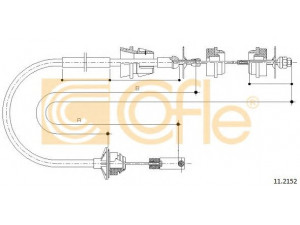 COFLE 11.2152 sankabos trosas 
 Dviratė transporto priemonės -> Kabeliai ir tachometro velenaai -> Sankabos trosas
2150Q0
