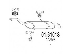 MTS 01.61018 galinis duslintuvas 
 Išmetimo sistema -> Duslintuvas
173096