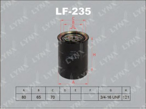 LYNXauto LF-235 kuro filtras 
 Techninės priežiūros dalys -> Papildomas remontas
16403-01D20, 16403-01T01, 16403-27000