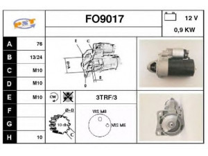 SNRA FO9017 starteris 
 Elektros įranga -> Starterio sistema -> Starteris
86AB11000CA, 86AB11000JA, 89FB11000BA
