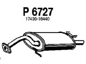 FENNO P6727 galinis duslintuvas 
 Išmetimo sistema -> Duslintuvas
17430-16440, 17430-16470, 17430-16800
