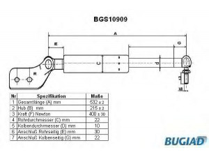 BUGIAD BGS10909 dujinė spyruoklė, bagažinė 
 Priedai -> Bagažinė/pakrovimo skyrius
BC1B 62 620, BC1B 62 620E