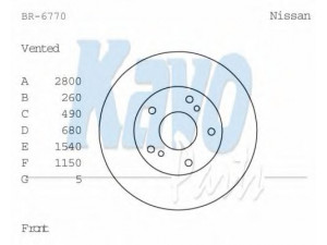 KAVO PARTS BR-6770 stabdžių diskas