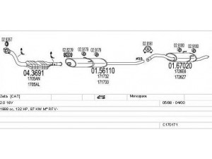 MTS C170171009693 išmetimo sistema 
 Išmetimo sistema -> Išmetimo sistema, visa