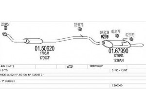 MTS C260300006208 išmetimo sistema 
 Išmetimo sistema -> Išmetimo sistema, visa