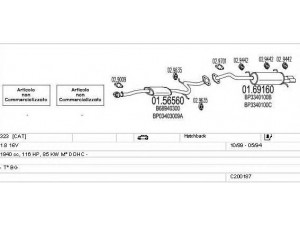 MTS C200187008887 išmetimo sistema 
 Išmetimo sistema -> Išmetimo sistema, visa