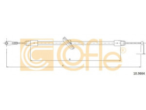 COFLE 10.9864 trosas, stovėjimo stabdys 
 Stabdžių sistema -> Valdymo svirtys/trosai
9064202285, 9064205185, A9064202285