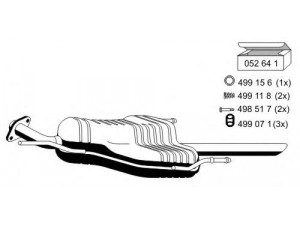 ERNST 052184 galinis duslintuvas 
 Išmetimo sistema -> Duslintuvas
58 52 058, 58 52 059, 58 52 068