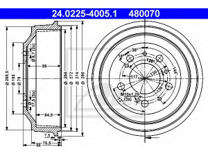 ATE 24.0225-4005.1 stabdžių būgnas 
 Stabdžių sistema -> Būgninis stabdys -> Stabdžių būgnas
4247 38, 1306211080, 4247 38