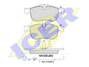 ICER 181335 stabdžių trinkelių rinkinys, diskinis stabdys 
 Techninės priežiūros dalys -> Papildomas remontas
SFP100511, GBP90342