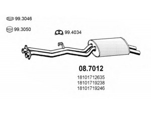 ASSO 08.7012 galinis duslintuvas 
 Išmetimo sistema -> Duslintuvas
18101705788, 18101712635, 18101712636