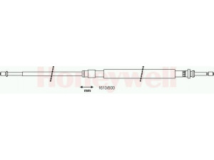 BENDIX 433030B trosas, stovėjimo stabdys 
 Stabdžių sistema -> Valdymo svirtys/trosai
4745W3, 474615, 4745W3, 474615
