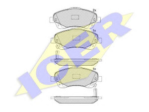ICER 181573 stabdžių trinkelių rinkinys, diskinis stabdys 
 Techninės priežiūros dalys -> Papildomas remontas
04465-05130, 04465-05131, 04465-05170