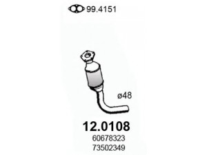 ASSO 12.0108 katalizatoriaus keitiklis 
 Išmetimo sistema -> Katalizatoriaus keitiklis
46808607, 55186436, 60678323, 73501484