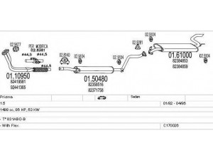 MTS C170026001494 išmetimo sistema 
 Išmetimo sistema -> Išmetimo sistema, visa