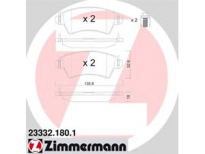 ZIMMERMANN 23332.180.1 stabdžių trinkelių rinkinys, diskinis stabdys 
 Techninės priežiūros dalys -> Papildomas remontas
425152, 425203