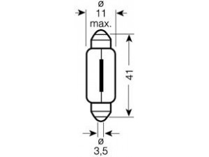 OSRAM 6411 lemputė, valstybinio numerio apšvietimas; lemputė, galinis žibintas; lemputė, salono apšvietimas; lemputė, durų lemputė; lemputė, bagažinės vidaus lemputė; lemputė, variklio skyriaus apšvietimas; lemputė, salono apšvietimas; lemputė, valstybinio numerio a 
 Elektros įranga -> Šviesos -> Kombinuotas galinis žibintas/dalys -> Kombinuoto galinio žibinto lemputė
