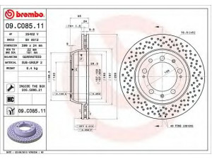 BREMBO 09.C085.11 stabdžių diskas 
 Stabdžių sistema -> Diskinis stabdys -> Stabdžių diskas
99335204102