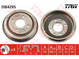 TRW DB4295 stabdžių būgnas 
 Stabdžių sistema -> Būgninis stabdys -> Stabdžių būgnas
5923606