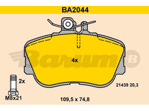 BARUM BA2044 stabdžių trinkelių rinkinys, diskinis stabdys 
 Techninės priežiūros dalys -> Papildomas remontas
002 420 21 20, 002 420 22 20, 005 420 03 20